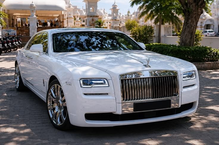 White Rolls-Royce Phantom limousine